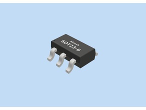 modelo de sot23-6 ic paquete la electrónica circuito integrado smd 3d print model - Mito3D