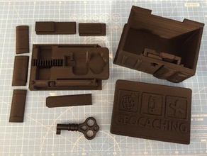 secret geocaching boîte les jouets jeux géocache à secrets 3d print model - Mito3D