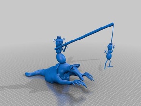theory game consolidated ant riding ameisenbaer sculptures 3d print model - Mito3D