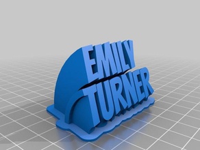 testmy personalizado varrendo 2-linha de placa nome office 3d print model - Mito3D