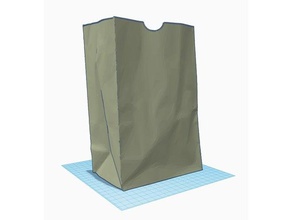 di carta marrone pranzo a sacco sculture increspati sacchetto il vaso rugosa 3d print model - Mito3D