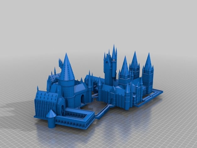 el castillo de hogwarts ultra-alta resolución modelos la arquitectura harry potter magia medieval 3D print model - Mito3D