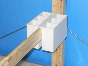 twin deep partitionned buckets ikea ivar shelving system organization hanging bucket 3d print model - Mito3D