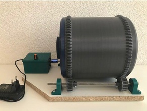 rotary tumbler tools drum gear grinder machine rock 3d print model - Mito3D