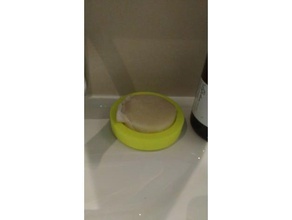 soap dish round solid shaving bathroom 3d print model - Mito3D