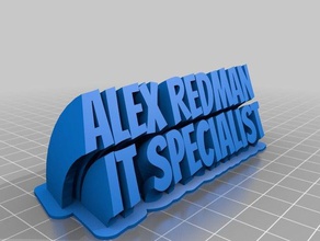 alex 2-linha de placa nome office personalizado 3d print model - Mito3D