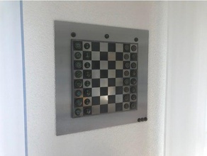 wall chess board set mount mounted 3d print model - Mito3D