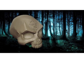 cráneo maldito decoración de la halloween pentagrama prop 3d print model - Mito3D