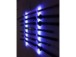 spada di montaggio a parete arredamento incandescente katana led striscia del luce rgb samurai appendiabiti muro 3d print model - Mito3D