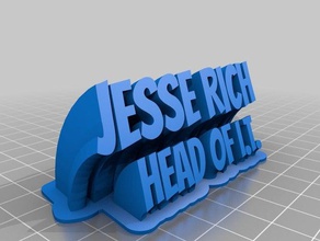 jesse Typenschild office kundengebundene 3d print model - Mito3D