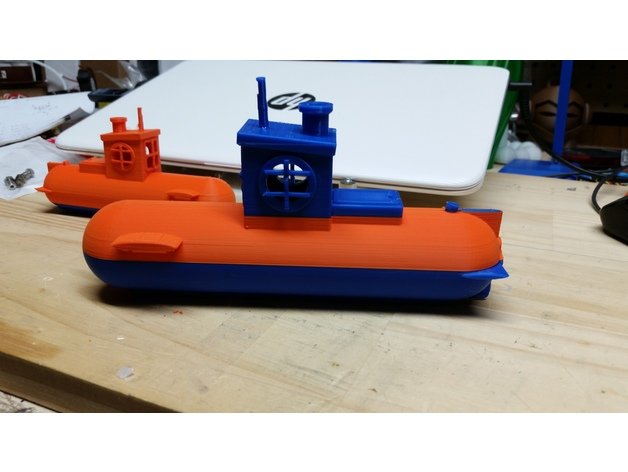 sub benchy veículos 3dbenchy submarino 3D print model - Mito3D