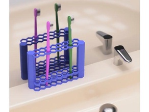 tooth brush holder bathroom accessories toothbrush 3d print model - Mito3D