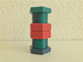 dado-box i puzzle bullone contenitore vite twist 3d print model - Mito3D