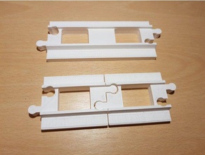 lego duplo Zug track gerade eine halbe Größe +v2 Bau Spielzeug 3d print model - Mito3D