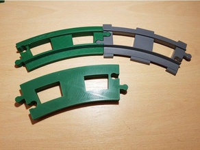 lego duplo train track curved full size +v2 construction toys 3d print model - Mito3D