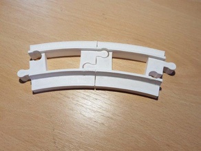lego duplo pista de tren curva la mitad tamaño +v2 construcción juguetes 3d print model - Mito3D