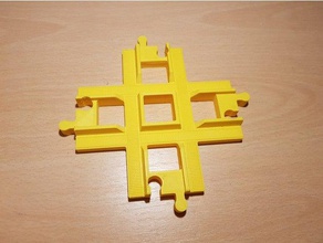 lego duplo train track crossing 90&deg +v2 construction toys 3d print model - Mito3D