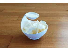 snacks nachos bowl kitchen dining chips mayonnaise potato 3d print model - Mito3D