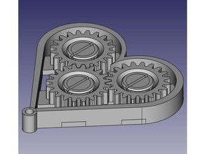 rotatif à engrenages amour trousseau de clés mécanique jouets 3d print model - Mito3D