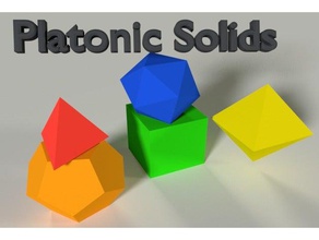 platonik katılar tetrahedron, küp sayı dodecahedron parça matematik 3d print model - Mito3D