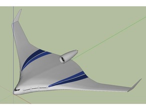harmanlanmış kanat gövde bwb araç uçak model wingbody 3d print model - Mito3D