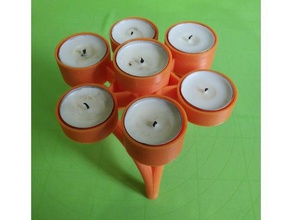 tripod-heptode tealights holders v2 decor candleholder candle holder tealight 3d print model - Mito3D