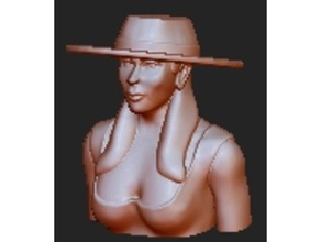 lady gaga hat art 3d printing bust entertainer figure sculpture 3d print model - Mito3D