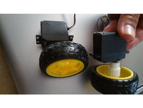 rc servo sarı dc motor tekerlek adaptörü robotlar Robotik servolar monte edin jantlar 3d print model - Mito3D