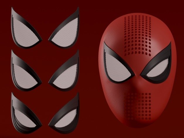 spider-man ps4 faceshell de lentilles interchangeables accessoires jeu blender marvel spiderman 3D print model - Mito3D