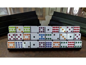 dominó trayholder brinquedo jogo acessórios 3d print model - Mito3D