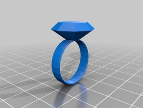 dimond anel moda 3d print model - Mito3D