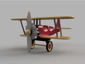 keiko biplane vehicles 3dmodel airplane flight kids mini miniature miniatures models scale model toy toys 3d print model - Mito3D
