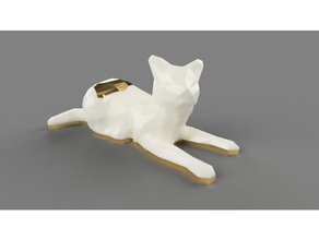 low poly hexagon cat art animal cats figurine kitten lowpoly not supportless no support supports pet pets puzzle requires toy tutorial voronoi 3d print model - Mito3D
