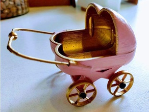 twin carrinho de bebê sylvanian família brinquedos jogos 3d print model - Mito3D
