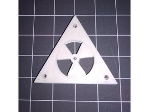 dönen Anahtarlık baskı yeri nükleer sembol radyasyon işareti sembolü 3d print model - Mito3D
