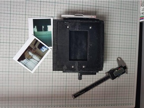 instax dos adapté tachihara de la caméra 4x5 film instantané le grand format appareil photo photographie polaroid 3d print model - Mito3D