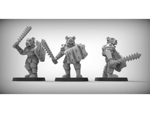 bulldog, perros de guardia x3 28 mm resina modelos combate dungeons dragons imperial cuerpo a en miniatura scifi escultura espacio tablero la mesa wargaming 3d print model - Mito3D