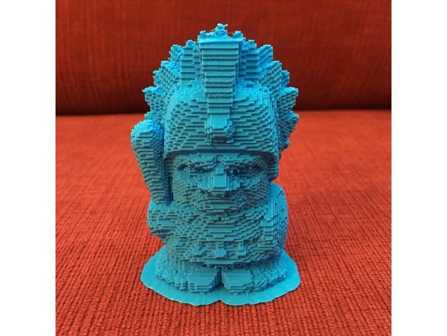 voxelized chefe asteca esculturas 3D print model - Mito3D