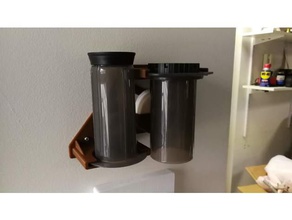 aeropress duvara monte filtre cebi mutfak yemek kahve 3d print model - Mito3D