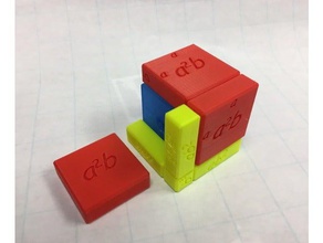 modello di cubo a+b3 per la matematica arte 3d print model - Mito3D