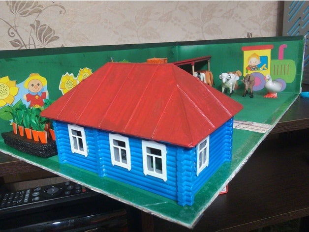 rustique maison en rondins des bâtiments les structures de bois russe 3D print model - Mito3D