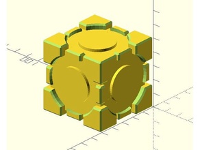 companion cube openscad Requisiten 3d print model - Mito3D