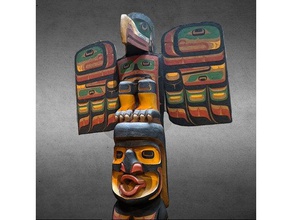 totem pole giant-cannibal scans replicas 3dprint 3dprintable 3dprinting 3dscan 3dscanner 3dscanning america animal bear cannibals cultural heritage eagle forest god indian masterspool mythology north paint polychrome religion wood 3d print model - Mito3D
