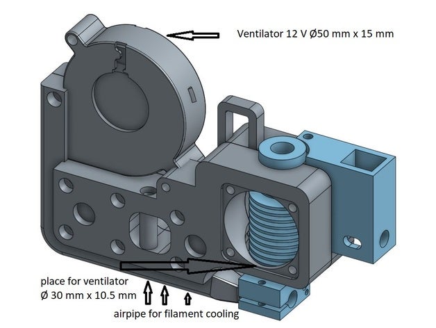 hotend e3d elva 1 tutucu-v6-1-75- yazıcı parçalar yeni tasarım aks 3d alanında soğutma mount 3D print model - Mito3D