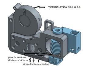 elva 1 hotend holder e3d-v6-1-75-hotend printer parts new design axle 3d e3d extruder cooling mount 3d print model - Mito3D