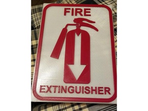 fire extinguisher signage glow dark background signs logos 3d print model - Mito3D