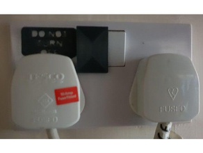 custom uk plug do not turn off cover gadgets 3d print model - Mito3D