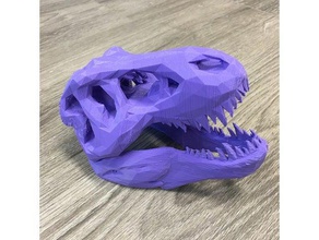 low poly t-rex skull animals animal dino dinosaur lowpoly trex trexremix 3d print model - Mito3D