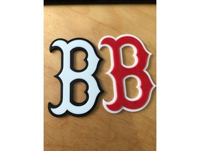 red sox duas parte do logotipo esporte ao ar livre beisebol boston redsox 3d print model - Mito3D