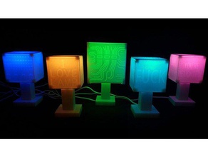 cube lamp household 3d print bedside box bulb cool easy lamps lampshade light pun rgb rgbw space swear 3d print model - Mito3D